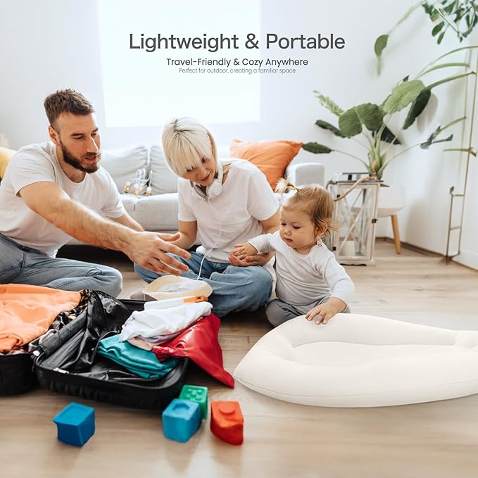 Baby Lounger for Newborn: Skin-Friendly & Breathable for 0-12 Months Infant Tummy Time Playtime & Diaper Changes - Portable & Lightweight Cushion for New Parents-CubbioJoy