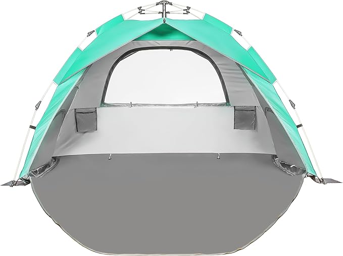 Beach Tent Pop Up Beach Sun Shade Tent with UPF 50+ UV Protection, Removable Floor Zippered Privacy & Ventilation Sun Shelter Family 3 to 4 Person-CubbioJoy