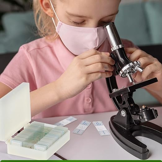 AmScope 25pc Prepared Glass Microscope Slides in Plastic Case with Plant, Fungus, Insect and Mammal Specimens-CubbioJoy