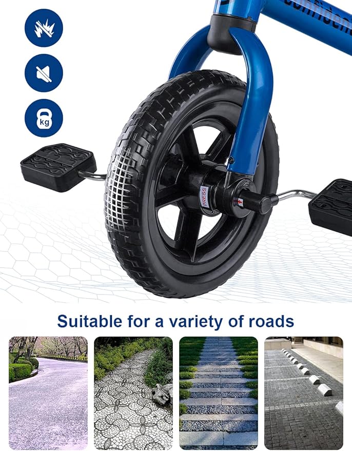 Ancaixin 3 in 1 Toddler Tricycles for 2-5 Years Old Boys and Girls with Detachable Pedal and Bell, Foldable Baby Balance Bike Riding Toys for 2+ Kids, Child Birthday Christmas New Year Gift Blue-CubbioJoy