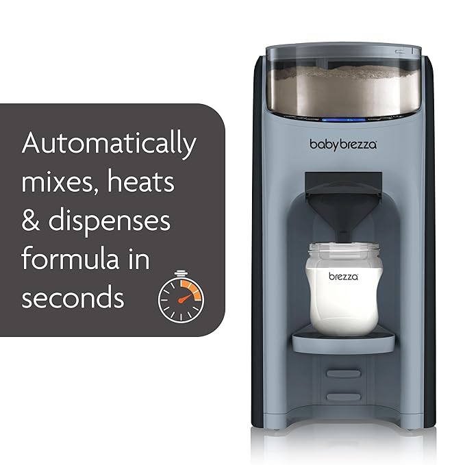 Baby Brezza New and Improved Formula Pro Advanced Formula Dispenser Machine - Automatically Mix a Warm Formula Bottle Instantly - Easily Make Bottle with Automatic Powder Blending, Slate-CubbioJoy