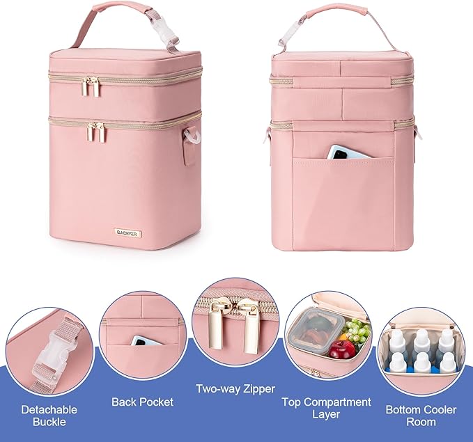 Breastmilk Cooler Bag with Ice Pack Fits 6 Baby Bottles Up to 9 Ounce-CubbioJoy