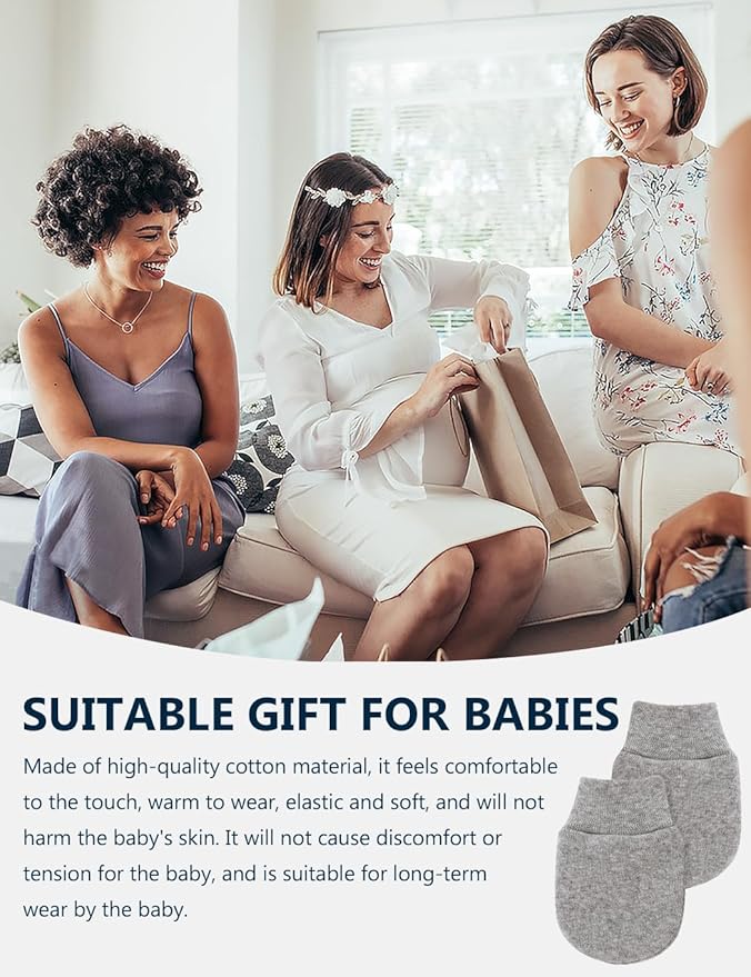 Cute Baby Mittens Newborn, No Scratch Baby Boy Mittens, Baby Girl Hat Gloves for Toddlers, Infant, Newborn-CubbioJoy