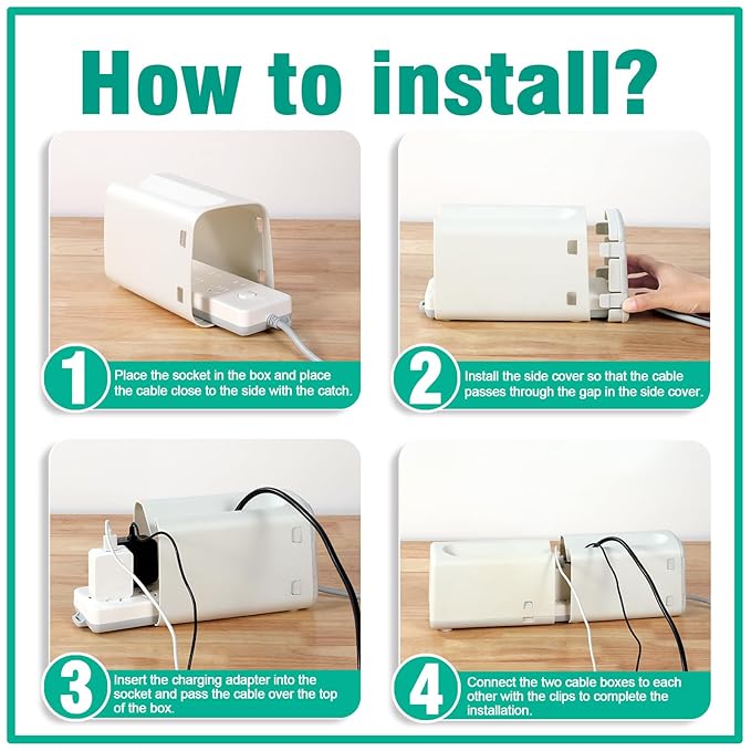 Improved Power Strip Cover Box(2 Pack) 丨Outlet Covers Baby Proofing丨Outlet Cover Box丨Adjustable Length Childproof Outlet Cover丨Preventing Toddlers from Touching Sockets丨Fits Most Sockets.-CubbioJoy