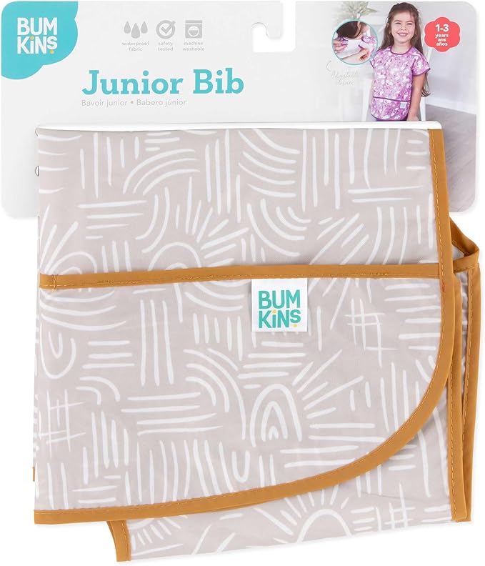 Bumkins Bibs - Toddler Bibs, Waterproof, Large for 1-3 Years, Short Sleeve-CubbioJoy