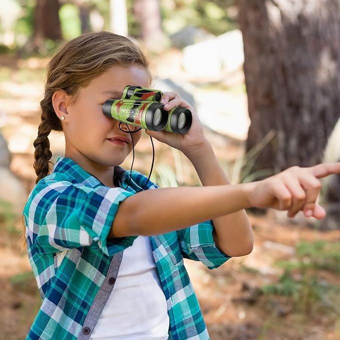 Deekin 16 Toy Binoculars for Kids with Neck String Learning Novelty Binocular Bulk Jungle Safari Hunting Party Favor for Explorer Gifts Bird Watching Camping Hunting, 4.3 x 4.1 Inch(Camouflage)-CubbioJoy