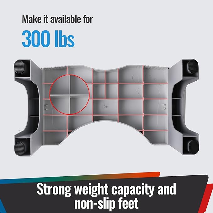 7” Toilet Potty Stool - Proper Posture Squatting Poop Step for Adults, Anti-Slip Lightweight Bathroom Potty Stools for Toilet, Stable & Durable Design, Easy to Clean (1, Grey)-CubbioJoy