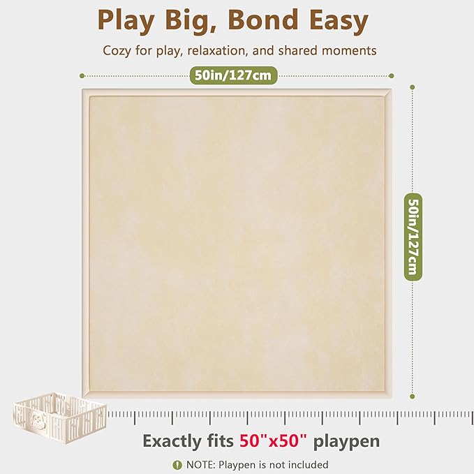 Baby Play Mat for Floor, 1.3'' Thick Memory Foam Tummy Time Mat - Super Soft Coral Velvet Nursery Rug with Non-Slip Backing, Crawling Rug for Toddlers/Infants, Yoga & Tatami Use, 59''x 79''-CubbioJoy