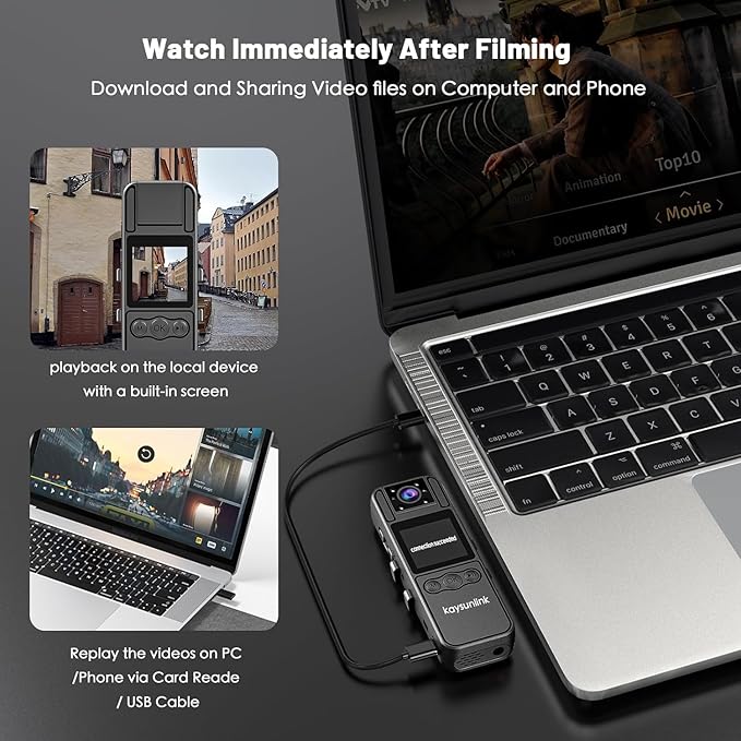 Body Camera with Audio and Video Recording 1080P FHD Mini Police Wearable Body Worn Cam Portable Small Personal Camcorder Sport Action Outdoor Video Recorder (128GB)-CubbioJoy