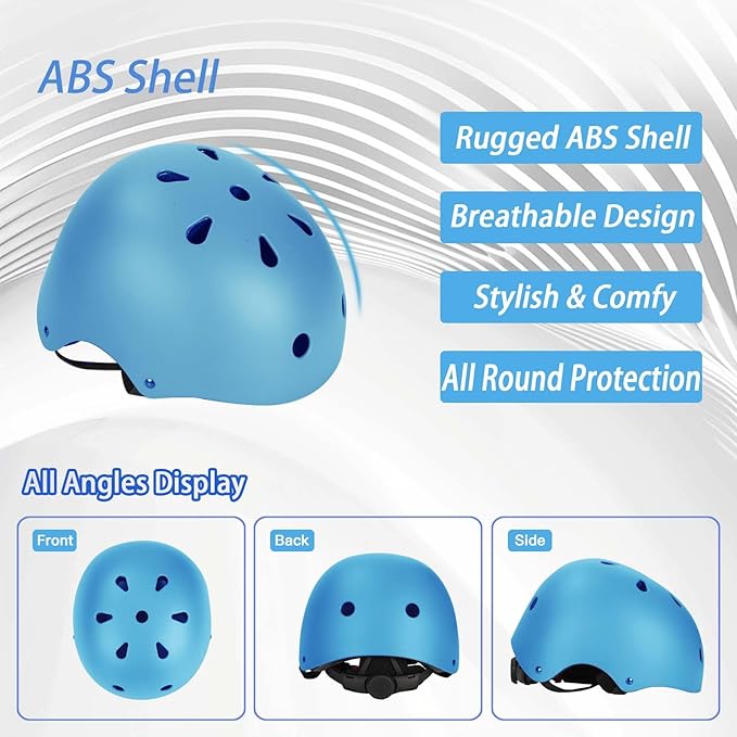 Kids Bike Helmet Set Adjustable Helmet for Ages 3-15 Kids Toddler Boys Girls Youth, Multi-Sport Bicycle Skateboarding Football Rollerskating Scooter Rollerblade Balance Bike Helmets-CubbioJoy