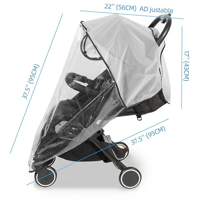 Clear Stroller Rain Cover, Universal Travel Weather Shield Breathable Baby Stroller Rain Cover for Windproof, Waterproof, Protect from Sun Dust Snow-CubbioJoy