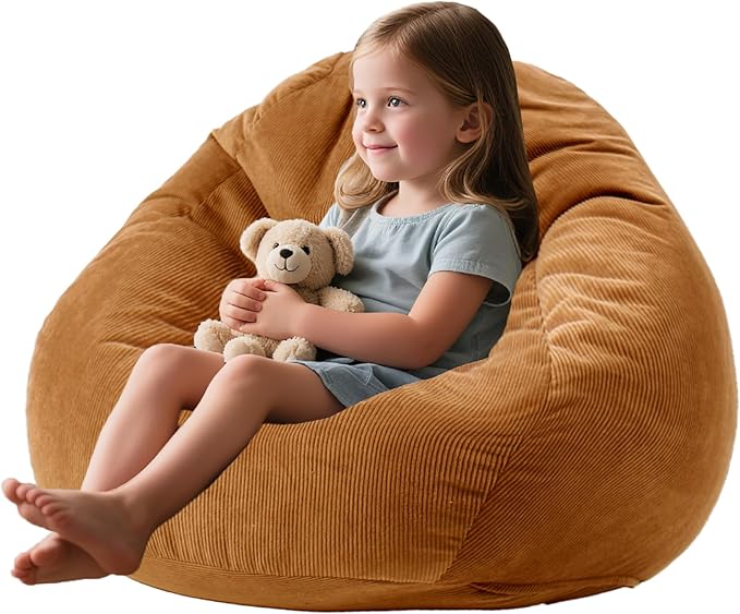 Bean Bag Chairs for Kids Chair Round Sofa Memory Foam Filling Reading Gaming Sofa for Living Room Bedroom-CubbioJoy