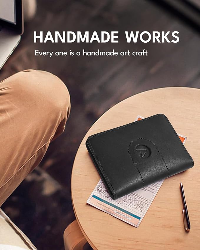 ALLIVE Passport Holder for Travel, Genuine Leather Passport Holder with Airtag Women Men,Travel Must Haves Airport Essentials, Passport Cover Travel Gifts Black-CubbioJoy