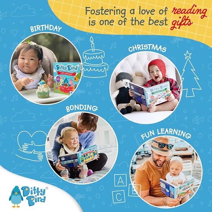 DITTY BIRD Chinese Poems Book Children Songs Edition | Bilingual Musical Book for Toddlers, English & Chinese | Fun, Interactive Sound Books for Babies & Toddlers | Mandarin Book for Learning-CubbioJoy