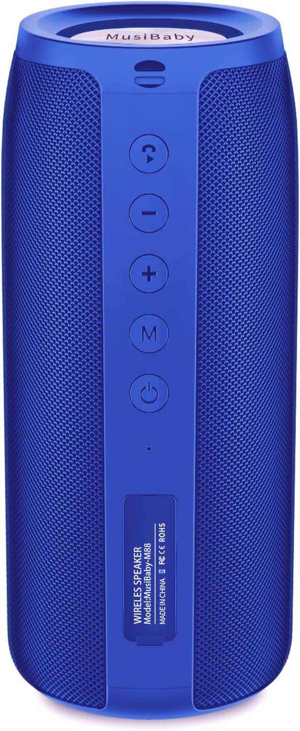 Bluetooth Speaker,MusiBaby M88 Speakers,Dual Pairing, Bluetooth 5.3,Loud Stereo Sound,Booming Bass,30H Playtime for Home& Outdoor Party,Beach,Portable Speaker,Gifts(Blue)-CubbioJoy