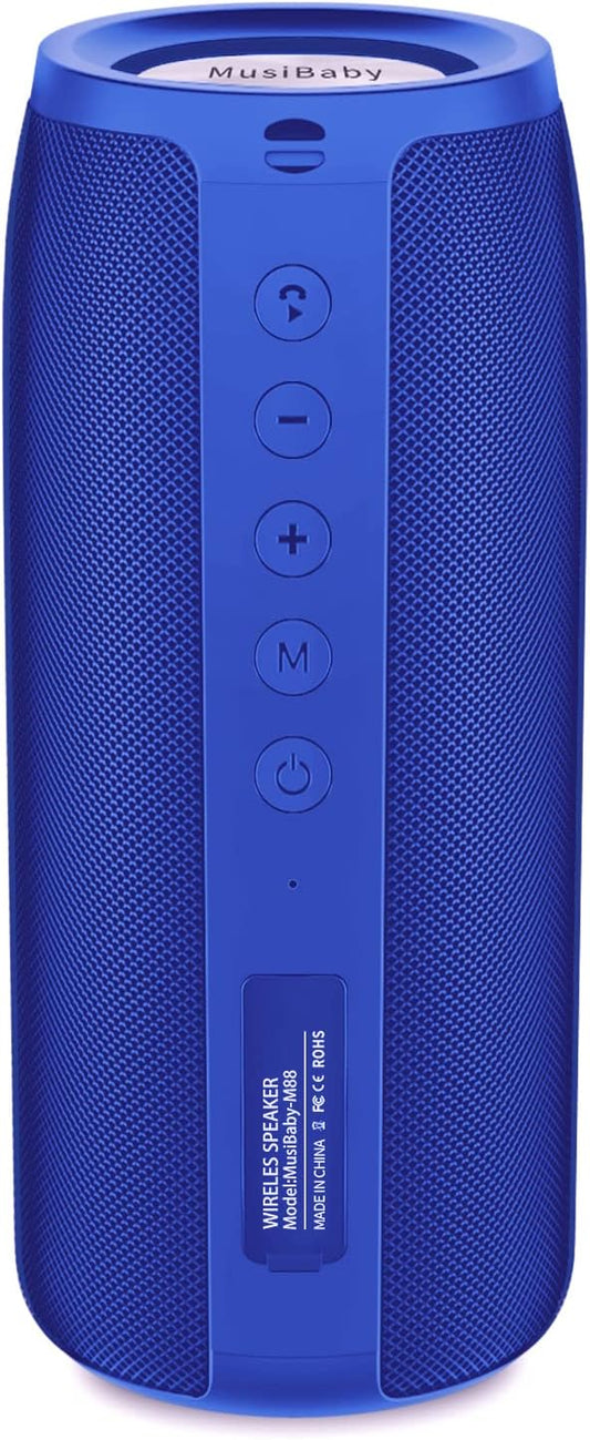 Bluetooth Speaker,MusiBaby M88 Speakers,Dual Pairing, Bluetooth 5.3,Loud Stereo Sound,Booming Bass,30H Playtime for Home& Outdoor Party,Beach,Portable Speaker,Gifts(Blue)-CubbioJoy
