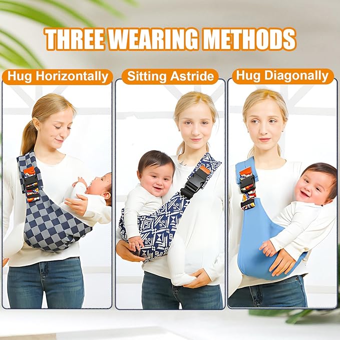 Baby Sling Carrier Newborn to Toddler Adjustable One-Shoulder Design with Hip Seat Support, Labor-Saving Baby Wraps Carrier 10-30 lbs(Heart)-CubbioJoy