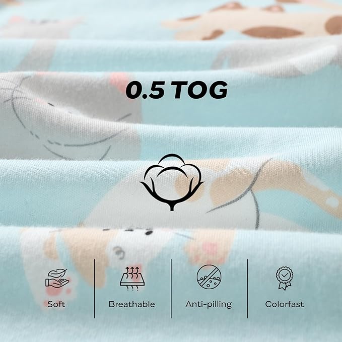 JELLYMONI Baby Sleep Sack 18-24 Months Wearable Blanket for Baby, 100% Cotton 2 Pack Infant Toddler Sleeping Sack Lightweight Soft 2-Way Zipper Sleepsack-CubbioJoy