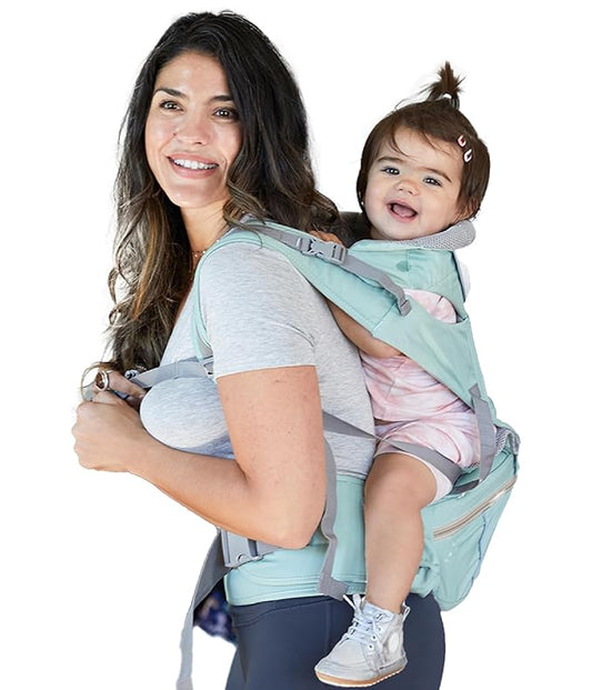 Baby Carrier - 6-in-1 Ergonomic Soft Carrier with Hip Seat and Large Storage, Front and Back Positions, Adjustable Waist Up to 43 Inches, for Infants Aged 2-36 Months, Weighing 6-45 lb-CubbioJoy