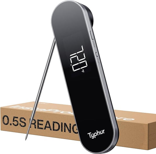 InstaProbe Core 0.5 Sec Instant Read Meat Thermometer Digital with Readable Display in Sunlight for Cooking, Professional Thermometer with IP67 Waterproof for Grill, BBQ, Cooking, Smoker-CubbioJoy