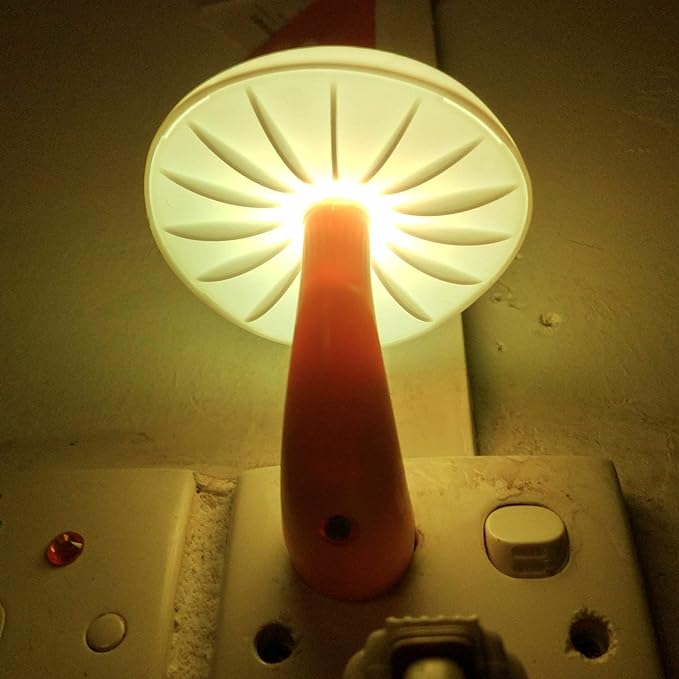 AUSAYE 2 Pack Sensor LED Night Light Plug in NightLight Energy Saving Wall Lamp Mushroom Night Lights for Bedroom, Bathroom,Toilet,Hallway,Kitchen,Kids,Adults Warm White-CubbioJoy