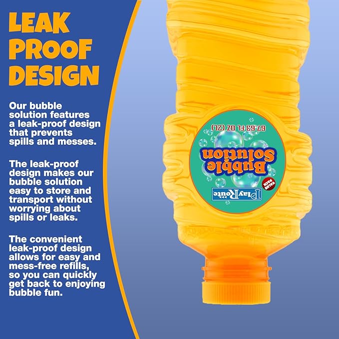 Bubble Solution | Bubbles Refill Solution 4L/136oz. | 2-Pack Ready to Use Solution for Bubble Machines & Other Bubble Blower Toys for Toddlers & Kids | Easy Grip Bulk Bottle-CubbioJoy