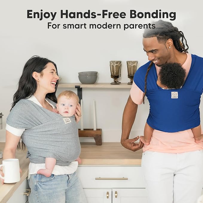 KeaBabies Baby Wrap Carrier - All in 1 Original Baby Carrier Newborn to Toddler Sling, Easy to Wear, Hands Free Bonding, Lightweight, Breathable Infant Wraps (Cobalt Blue)-CubbioJoy