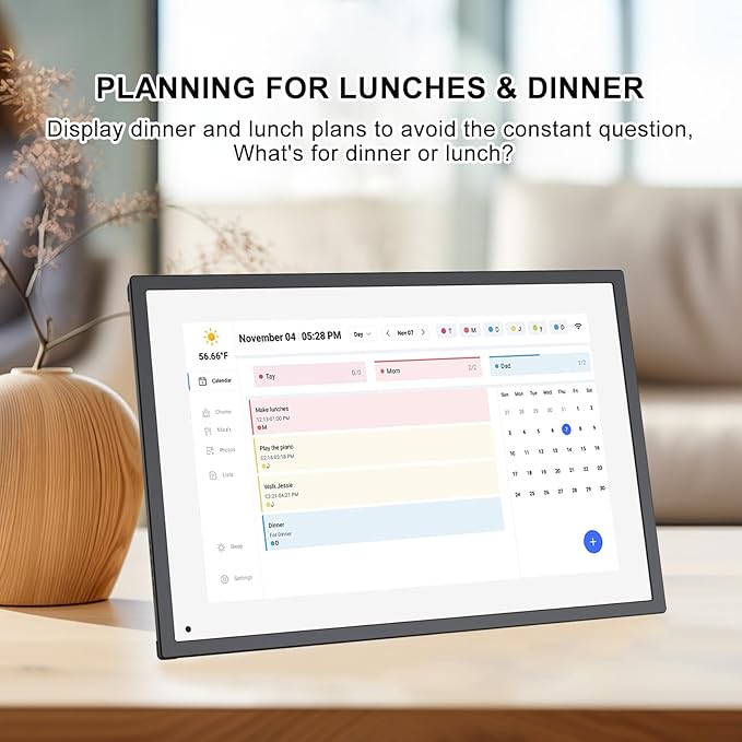 10.1 Inch Smart Digital Calendar Planner & Chore Chart, IPS HD Touchscreen Interactive Display for Family Schedules, Built-in Digital Picture Frames Function - Streamline Household Organization-CubbioJoy
