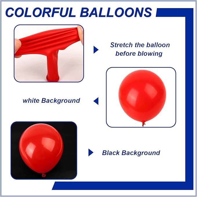 140pcs Red Round Balloons Different Sizes 18 12 10 5 Inch Latex Balloons for Arch Decoration Party Balloon Kit for Graduation Birthday Party Wedding Balloon Baby Shower Decoration-CubbioJoy