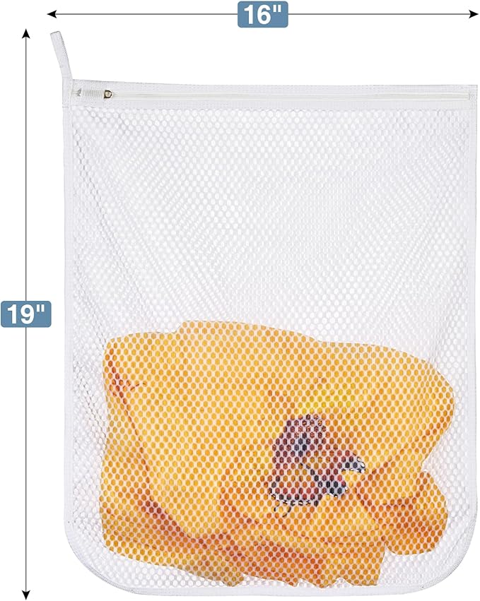 3 pcs Durable Honeycomb Mesh Laundry Bags for Delicates 16" x 19" (3 Large)-CubbioJoy