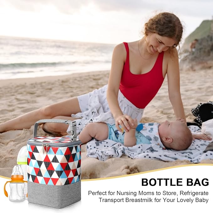Accmor Breastmilk Cooler Bag, Baby Bottle Cooler Bags, Insulated Bottle Cooler Tote Bags On The Go, Fits 4 Large 8oz Bottles, for Nursing Mom Daycare Travel-CubbioJoy