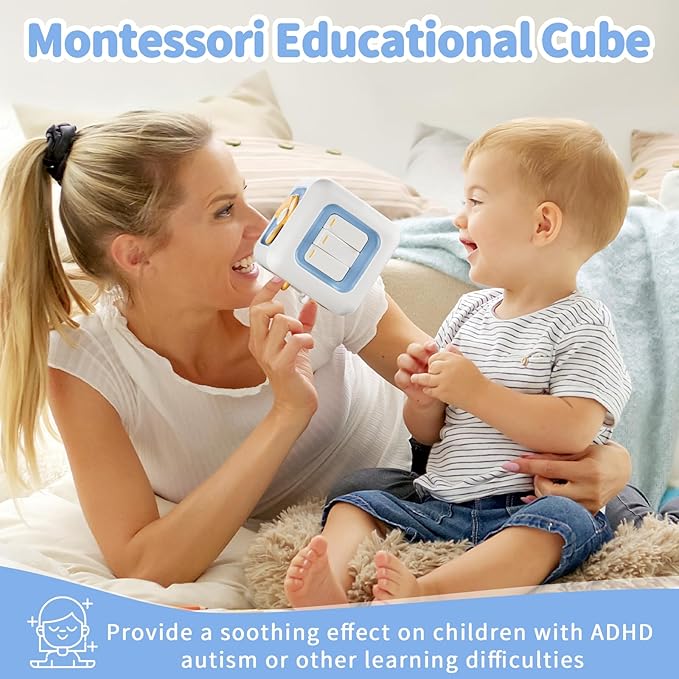 Busy Cube Toys for 1 Year Old, Montessori for 1+ Year Old, Travel Toys for Toddlers 1-3, Learning Fine Motor Skills| Birthday Gifts for 12 Months +-CubbioJoy