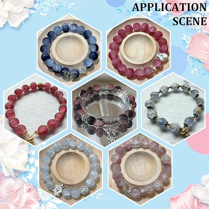 600pcs Frosted Lunar Glass Beads Kit -24 Colors10mm Glass Beads for Jewelry Making Kit Charms Coloured Glaze Beads Bracelets Necklaces Making Kit DIY Crafts, Home Companion Gifts for Beginners Women-CubbioJoy