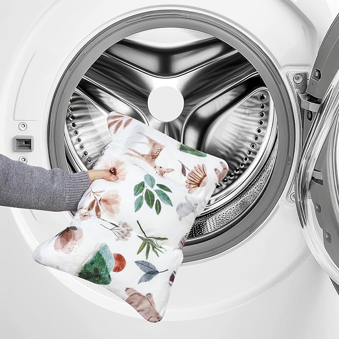 Infant Car Seat Insert and Strap Covers, Very Soft Car Seat Head Support Baby Girl Boy, Reversible Newborn Carseat Insert Cushion Fits for Stroller, Baby Swing, Bouncer (White Animals)-CubbioJoy