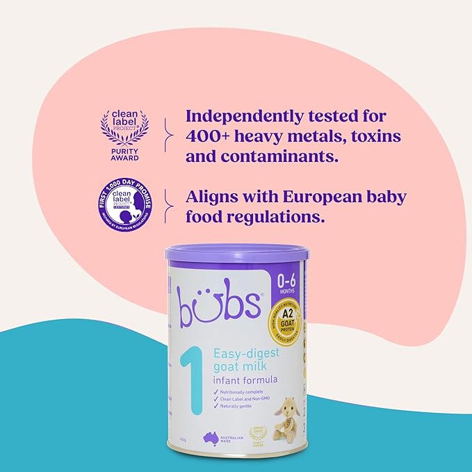 Bubs Goat Milk Infant Formula Stage 1, Infants 0-6 months, Made with Fresh Goat Milk, 14.1 oz-CubbioJoy