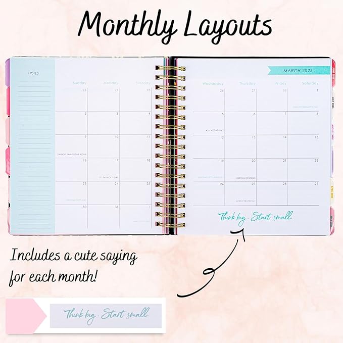 2025-2026 Monthly Large Planner- Daily, Weekly & Monthly Organizer with 3 Pens & Stickers - Organized Chaos Pink, January 2025 to June 2026, Stylish & Durable-CubbioJoy