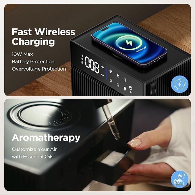 CleanForce Rainbow Cube | World’s First 4-in-1 Space-saving Air Purifier with Bluetooth Speaker, Wireless Charger & Aroma Diffuser | Swiss Tech，over 900ft² Coverage | Ultra-Quiet-CubbioJoy