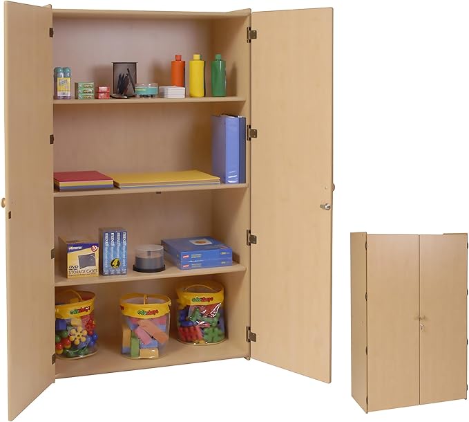 Angeles Value Line Teacher's Storage Cabinet, Classroom Shelves and Daycare Furniture, Lockable Storage Cabinet, 36" L x 19" W x 63" H-CubbioJoy