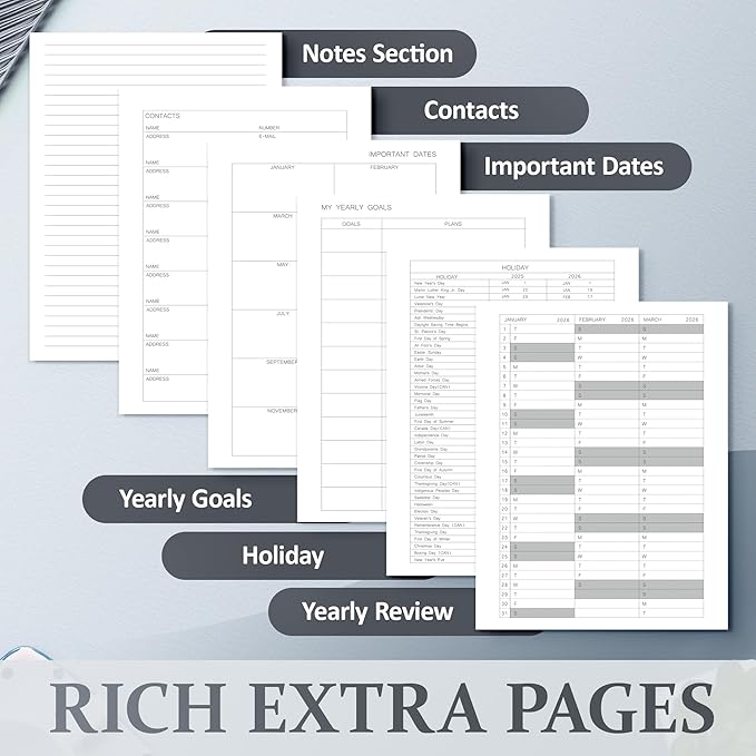 2025-2026 Planner for Women, Lather Weekly & Monthly Organizer, July 2025-June 2026, Hardcover with Gold Foil, Tabs, and Inspirational Pages - Ideal for Professionals, Black-CubbioJoy