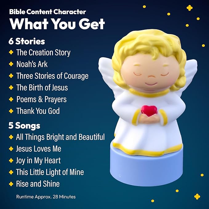 Angel Figurine Cartridge – Projects 6 Bible Stories and 5 Songs, Over 30 Minutes of Audio Content | Gift and Toy for Ages 3+-CubbioJoy