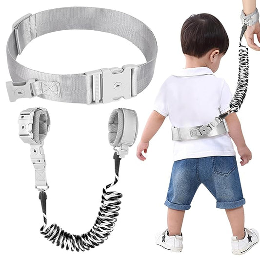 Accmor Toddler Waist Leash Belt, Reflective Baby Anti Lost Wrist Link, Kids Walking Harnesses Children Wristband Tether Leashes with Lock for Boys Girls Ages 1-4 to Outdoor Travel (Black)-CubbioJoy