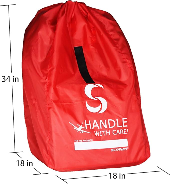 Car Seat Travel Bag for Airplane - Fits Convertible Car Seats, Infant carriers & Booster Seats, Red Upgrade (Red Upgrade)-CubbioJoy