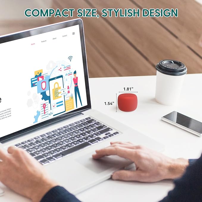 Babelio White Noise Sound Machine for Adults Kids Baby, Mini, 15 Non-looping Sounds, Timer, Memory Function, Easy to Pocket and Travel Red-CubbioJoy