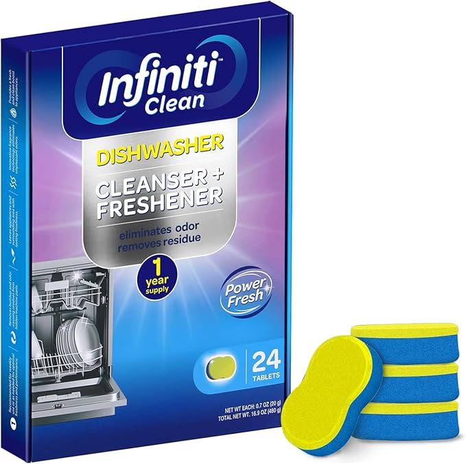 Dishwasher Cleaner and Deodorizer Tablets - Deep Clean Dishwasher Cleaner Tablets, Septic Safe, Natural Limescale Remover - Compatible with All Models (24 Pack)-CubbioJoy