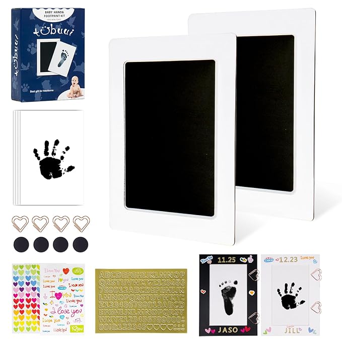 Inkless Baby Hand and Footprint Kit,Clean Touch Ink Pad for Baby Footprint Kit,No Mess Dog Paw Print Kit,DIY Footprint Ink for Baby Keepsake Gifts for Boys and Girls-CubbioJoy