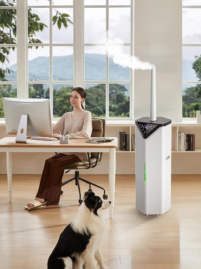 19L/5Gal Humidifiers for Bedroom Large Room 2800 sq ft, Quiet Humidifiers for Large Room, Floor Humidifier with 3 Mist Mode & Auto 180°Mist Tube for Home Whole House School Office Commercial Plants-CubbioJoy