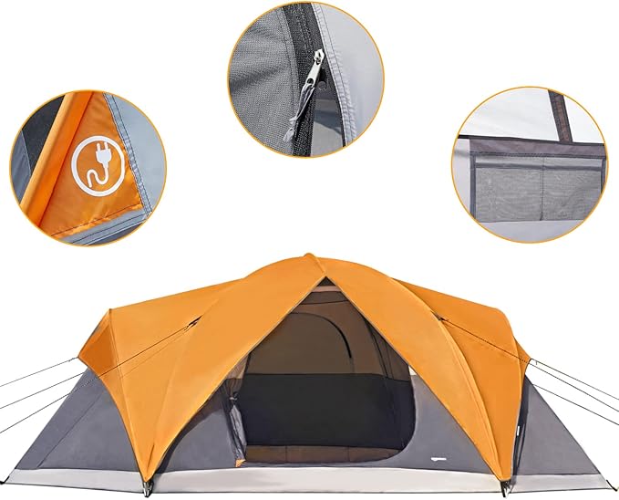 Amazon Basics Camping Tent, 3-Season Dome Design with Rainfly-CubbioJoy