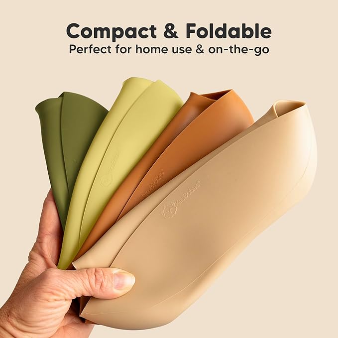 KeaBabies 2-Pack Silicone Baby Bibs for Eating - Sturdy Food-Grade Silicone Bibs for Babies Girl, Boy, Large Food Catcher, Clean & Put On Easily, Waterproof Toddler Feeding Essentials (Olives)-CubbioJoy