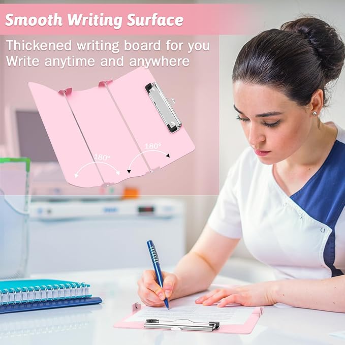 Clipboard Foldable Without Edition Cheat Sheets Aluminum 3 Layers Foldable Clipboards Pocket Size Profile Clip Clipboards Notepad for Students, Nurses,Contractor Trucker Driver-CubbioJoy