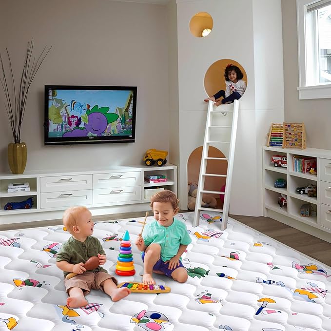 Baby Play Mat - 6ft X 4ft,Premium Thicker Foam One-Piece Crawling Mat, Machine Washable, Extra Large Anti-Slip Activity Playmat for Babies, Toddlers & Infants-CubbioJoy